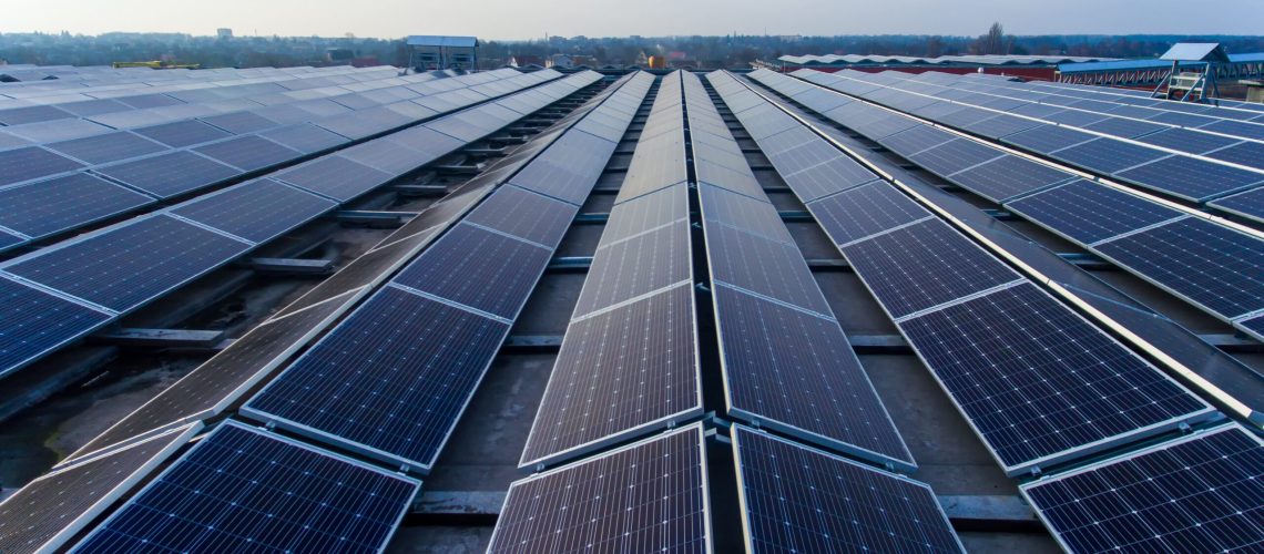 Solar power panel. Green energy. Electricity production. Energy panels. Ecological plant.